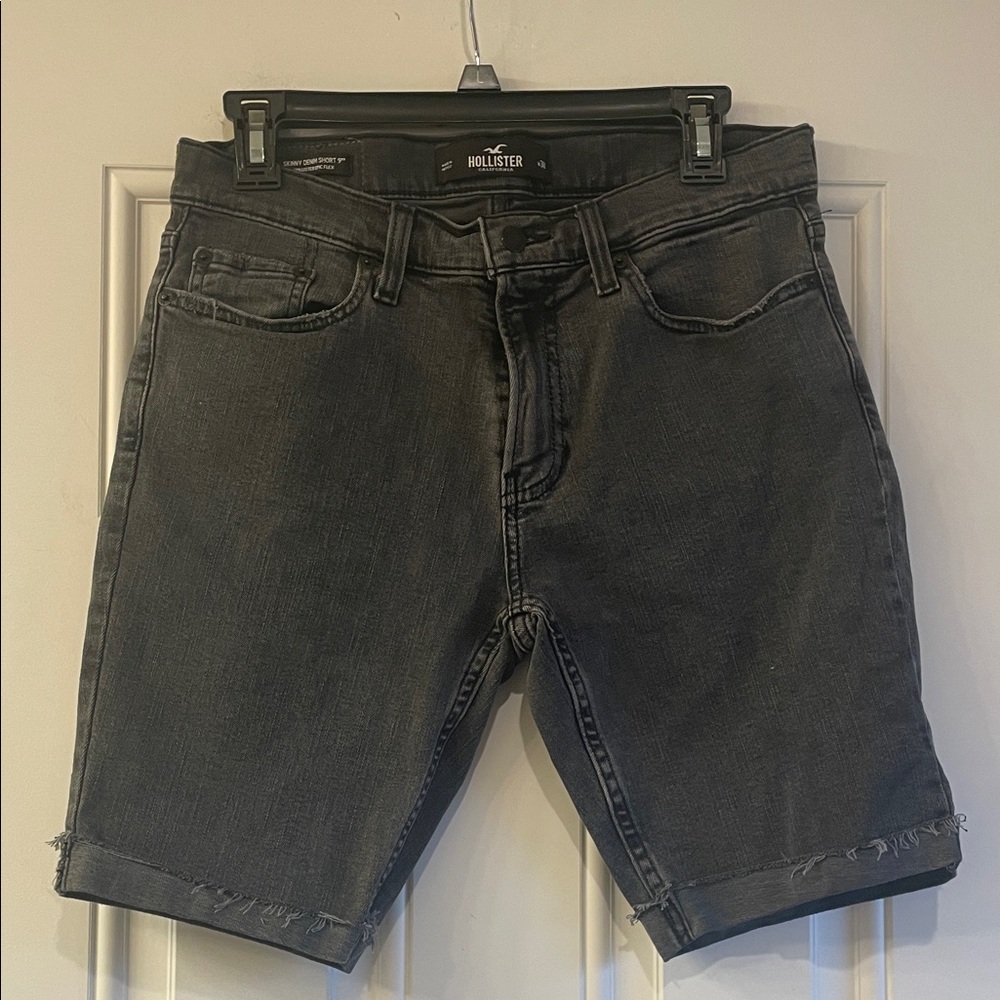 Hollister Men's Dark Gray 9” Skinny Jean Shorts Sz 30